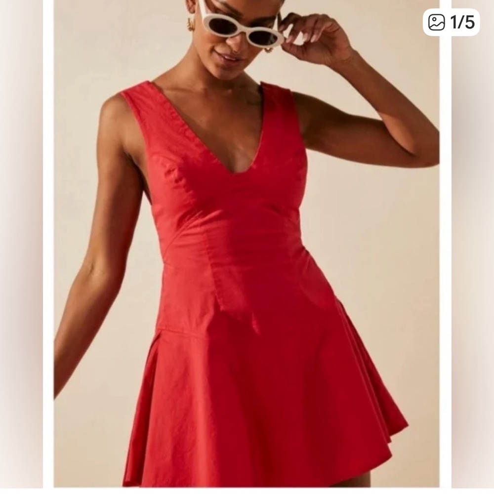Free People Eye Catching Red Mini Dress Size Small